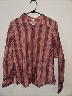 Retro Classic 70s Style Striped Button-Up Shirt
